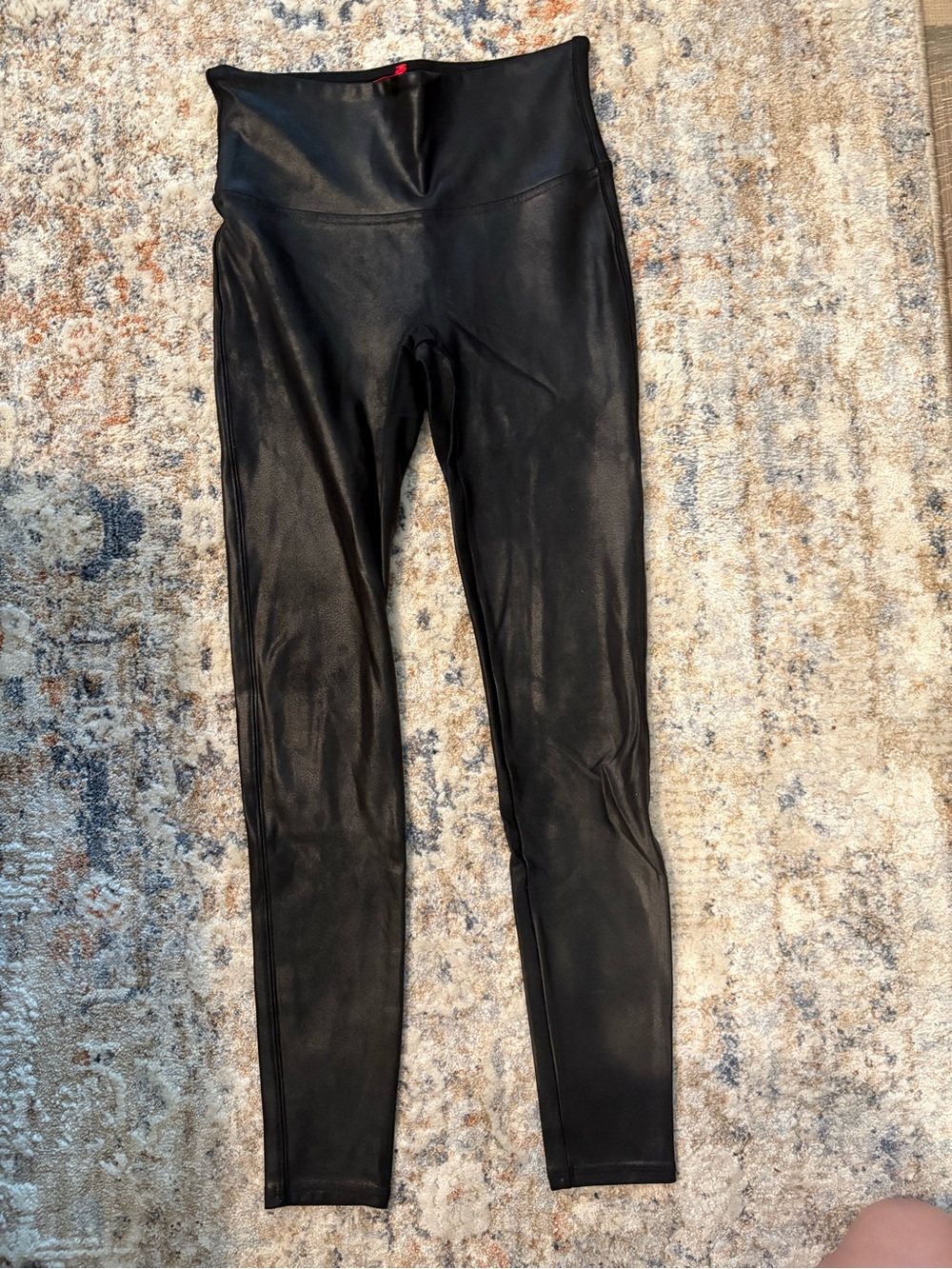 High-Waist Black Faux Leather Leggings